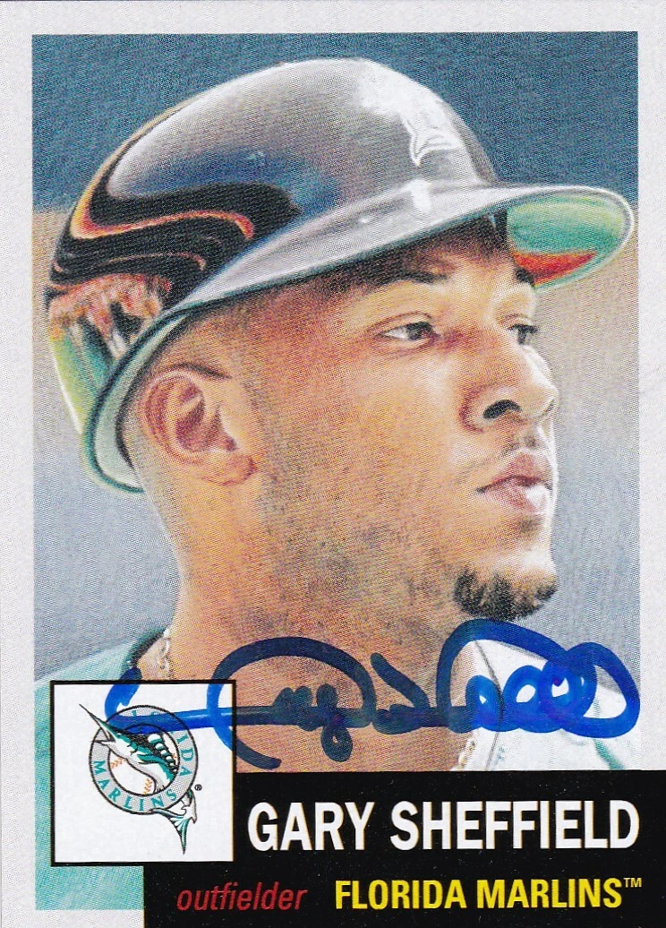 GARY SHEFFIELD  FLORIDA MARLINS  SIGNED TOPPS LIVING SET #307