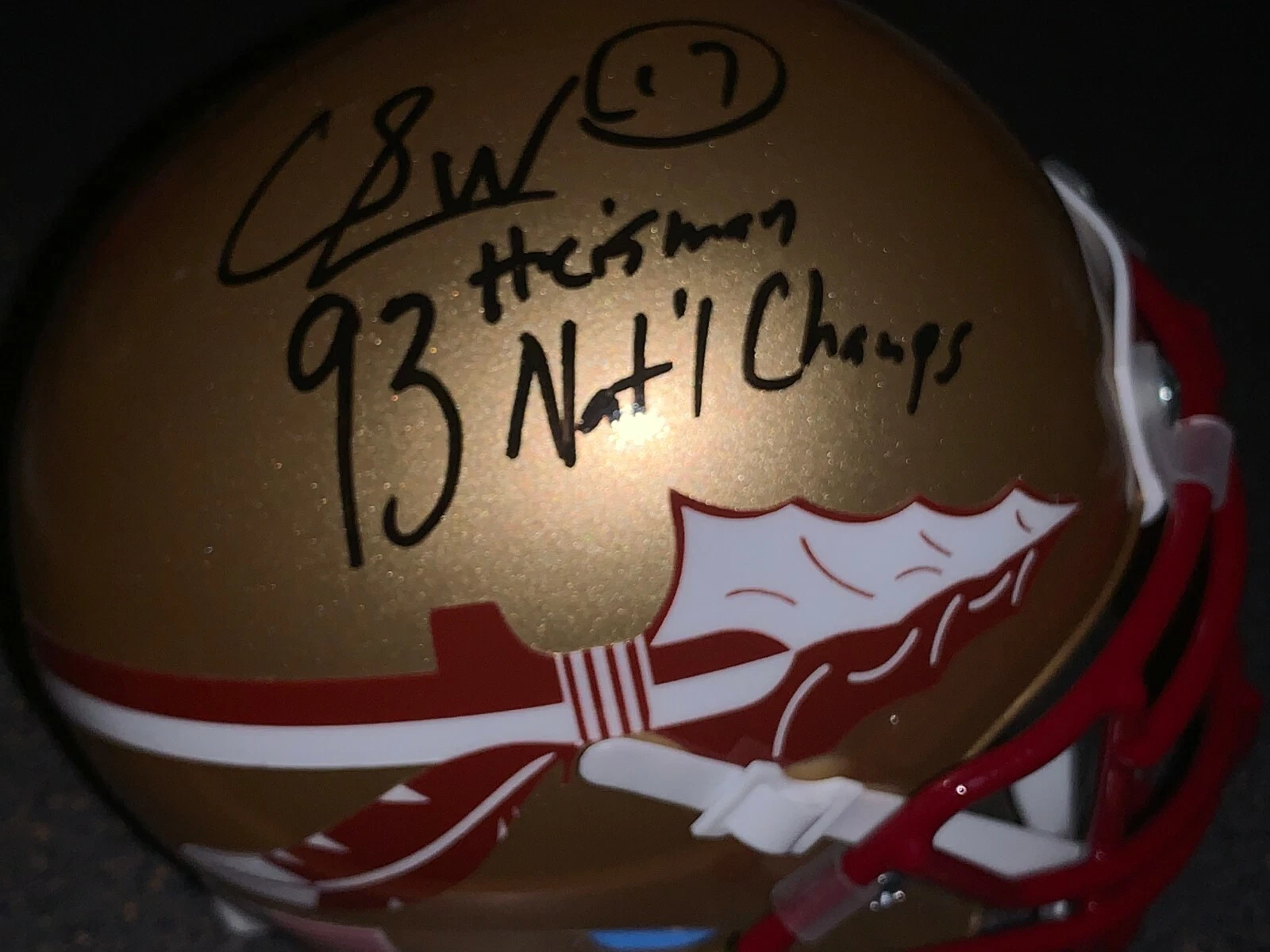 CHARLIE WARD  FLORIDA STATE SEMINOLES 93 HEISMAN / NATL CHAMPS PSA SCHUTT MINI