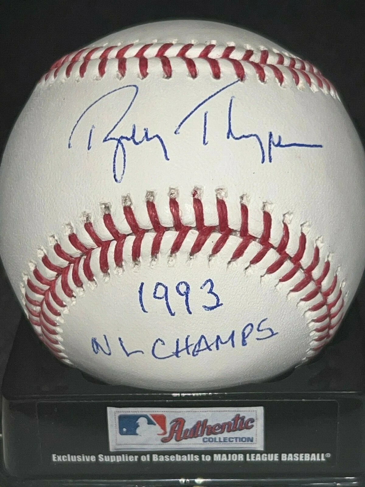 BOBBY THIGPEN  PHILADELPHIA PHILLIES  1993 NL CHAMPS  SIGNED OML BASEBALL