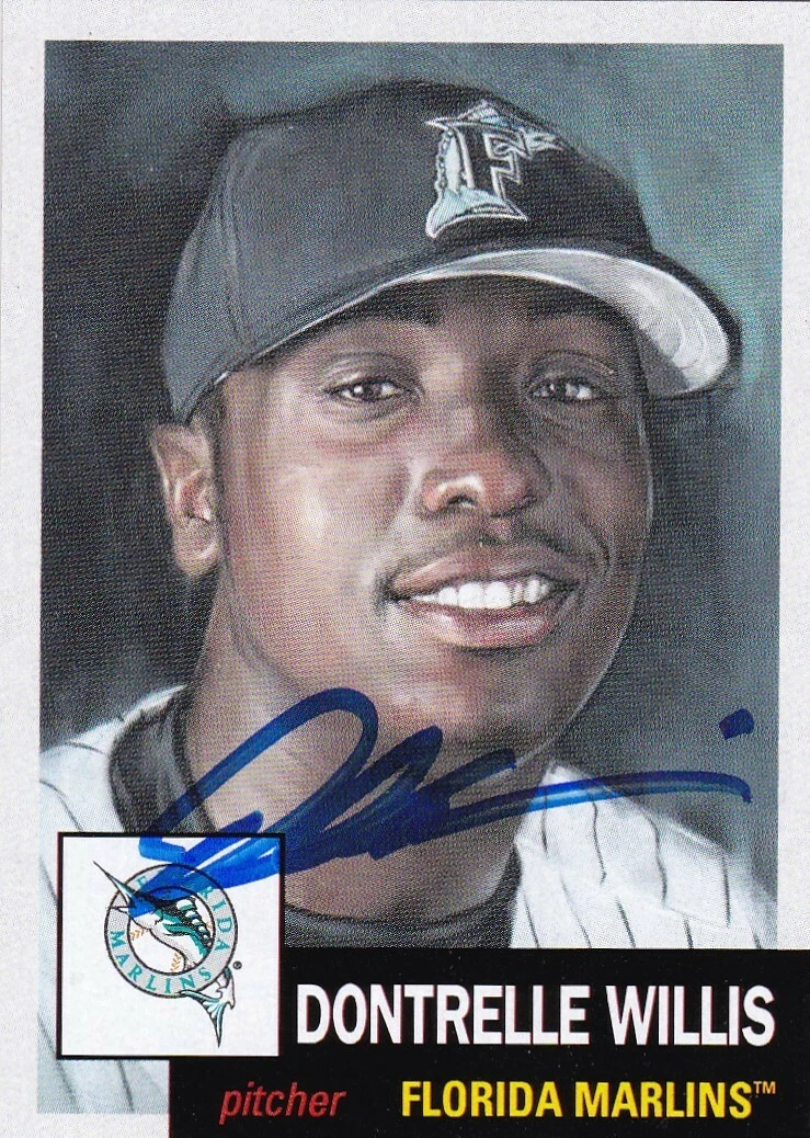 DONTRELLE WILLIS FLORIDA MARLINS  SIGNED TOPPS LIVING SET #385