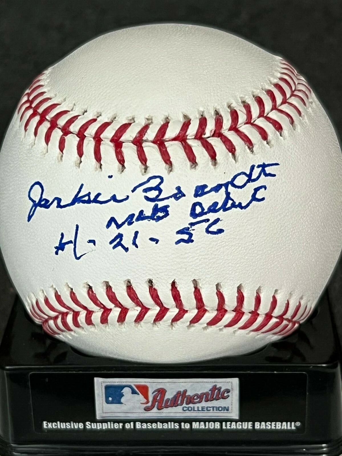 JACKIE BRANDT  ST. LOUIS CARDINALS  MLB DEBUT 4-21-56   SIGNED OML BASEBALL