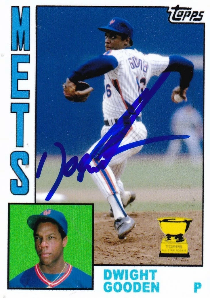DWIGHT GOODEN  NEW YORK METS  SIGNED 1984 STYLE CUSTOM CARD