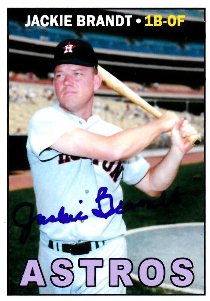 JACKIE BRANDT HOUSTON ASTROS  SIGNED 1967  STYLE CUSTOM CARD