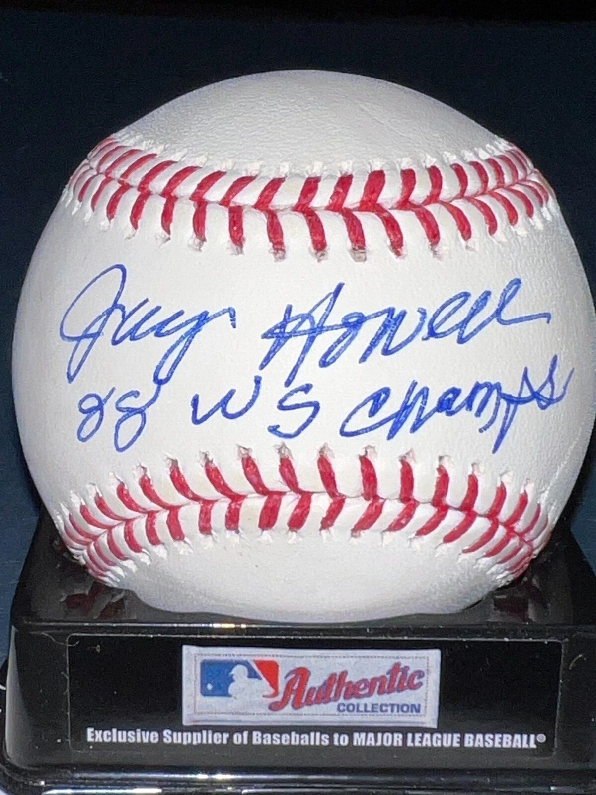 JAY HOWELL  LOS ANGELES DODGERS  1988 WS CHAMPS  SIGNED OML BASEBALL