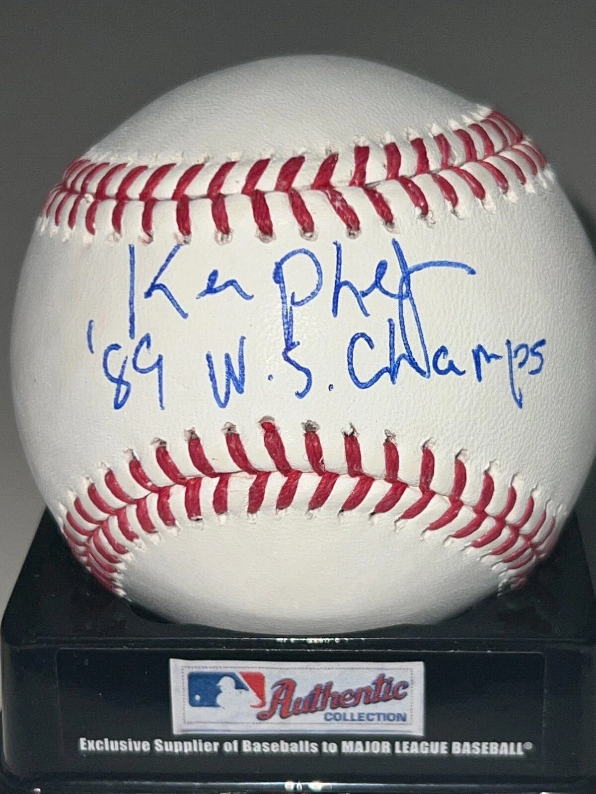 KEN PHELPS  OAKLAND A'S  1989 WS CHAMPS  SIGNED OML BALL