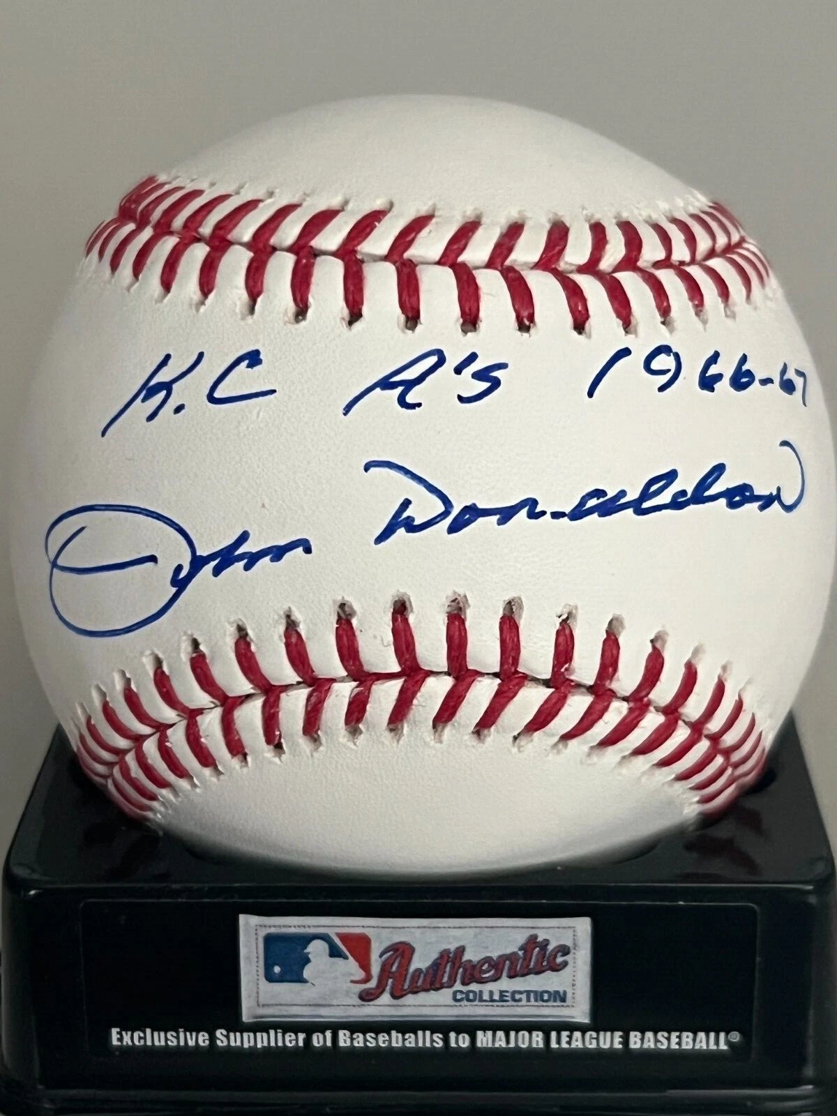 JOHN DONALDSON  KANSAS CITY A'S  1966-67    SIGNED OML BASEBALL