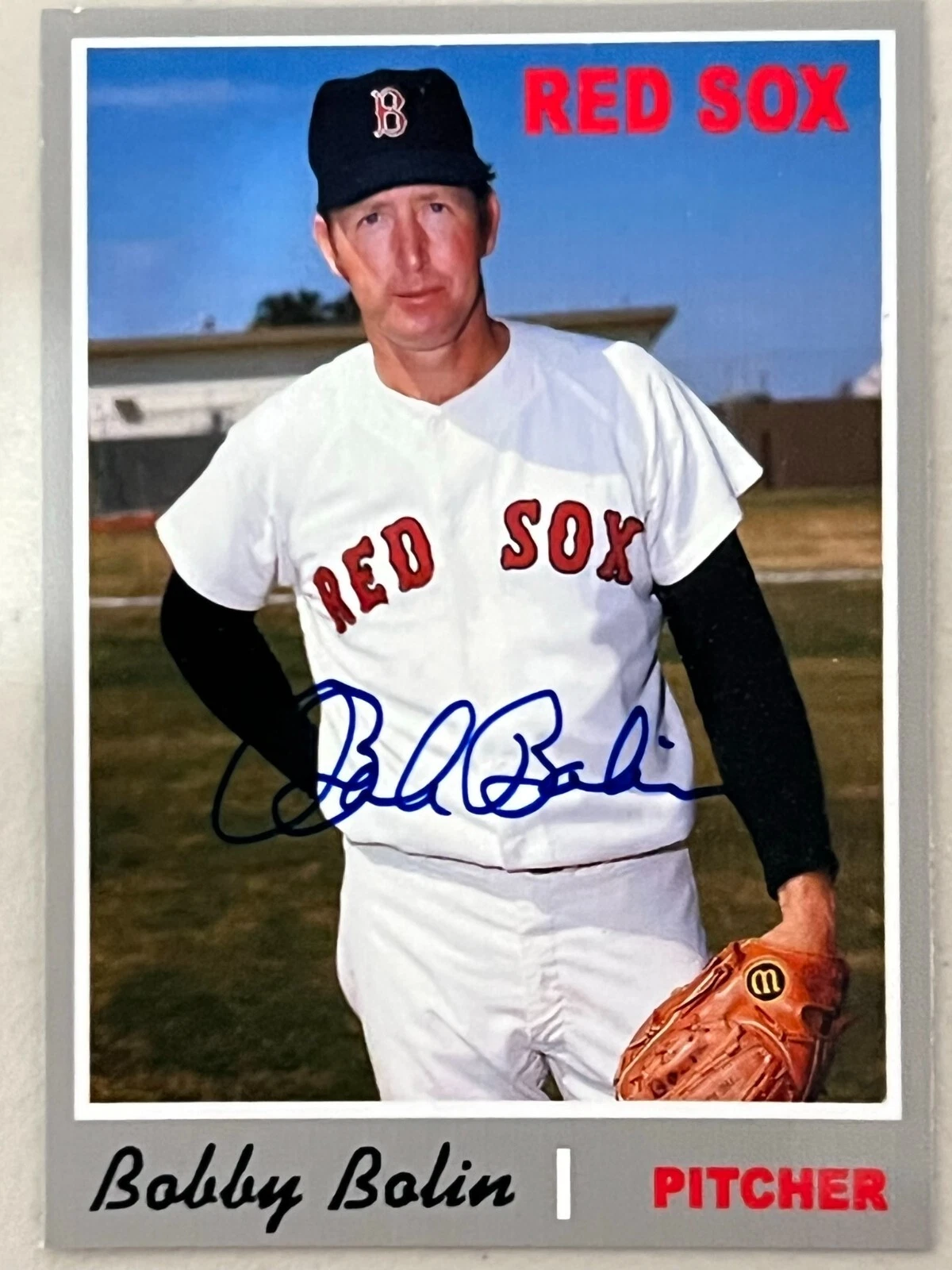BOBBY BOLIN  BOSTON RED SOX  1970 STYLE  SIGNED CUSTOM CARD