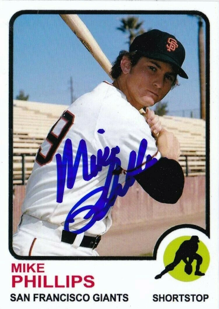 MIKE PHILLIPS  SAN FRANCISCO GIANTS  SIGNED 1973  STYLE CUSTOM CARD