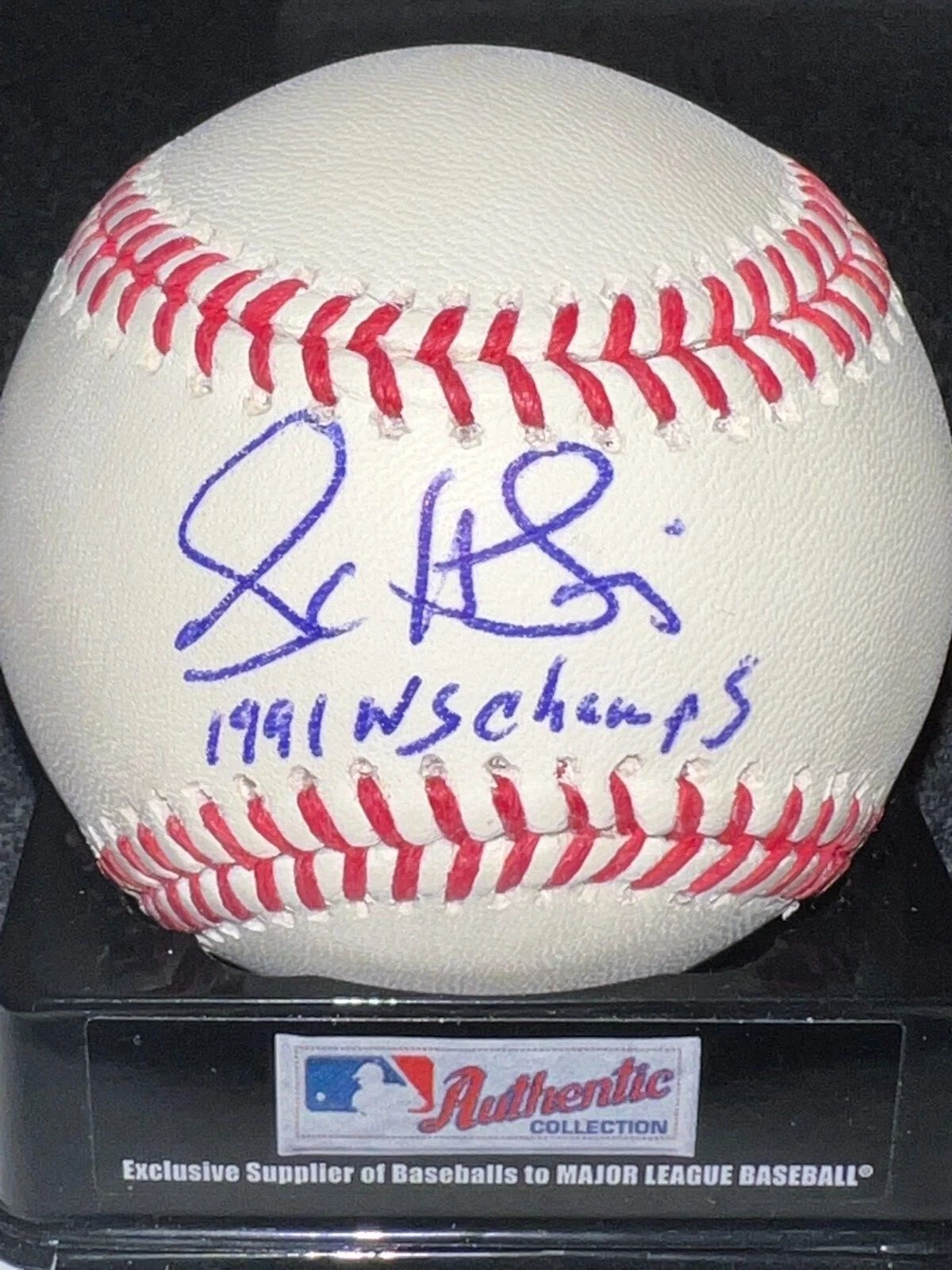 SCOTT LEIUS  MINNESOTA TWINS  1991 WS CHAMPS   SIGNED OML BALL