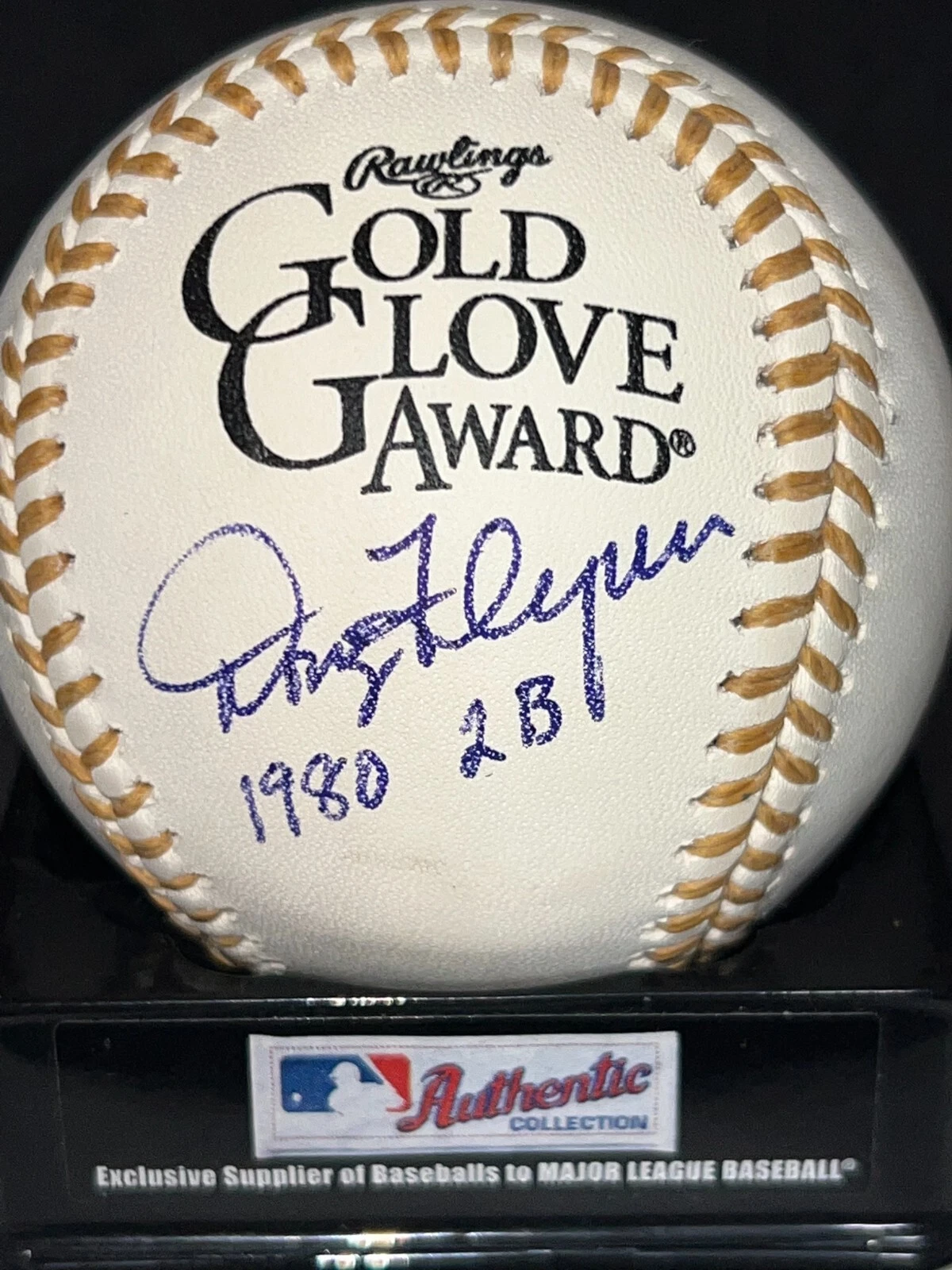 DOUG FLYNN  NEW YORK METS   2B 1980  SIGNED  OML GOLD GLOVE BASEBALL