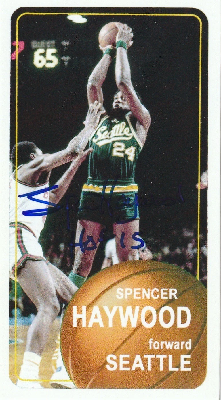 SPENCER HAYWOOD  SEATTLE SUPERSONICS  SIGNED 1970 STYLE CUSTOM CARD