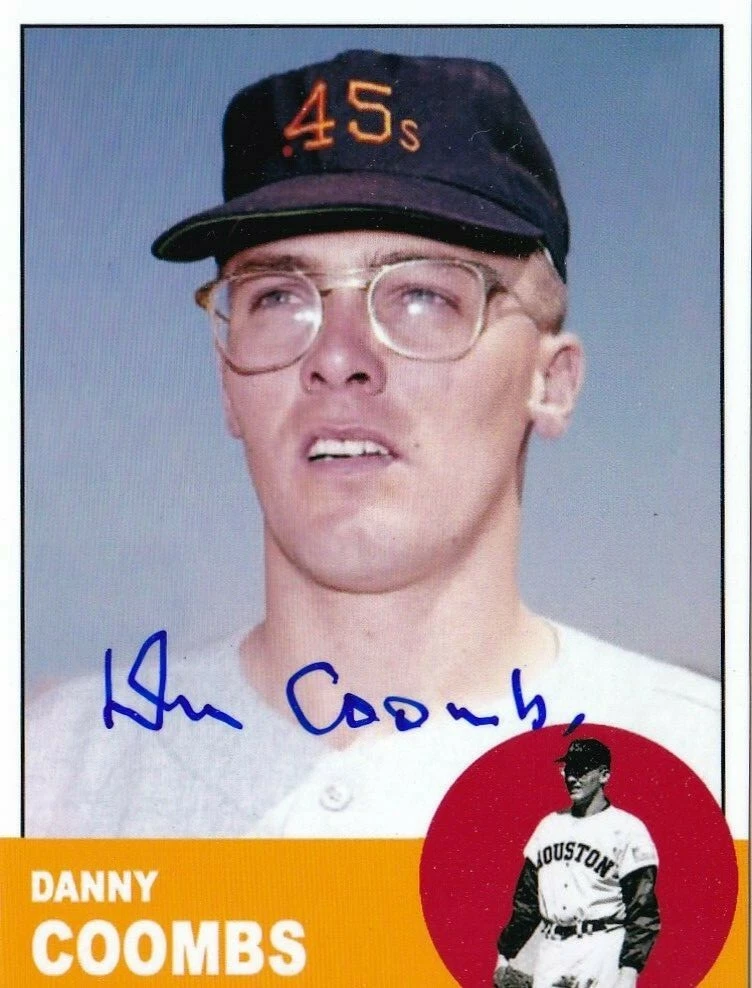 DANNY COOMBS  HOUSTON COLT 45'S  SIGNED 1963  STYLE CUSTOM CARD