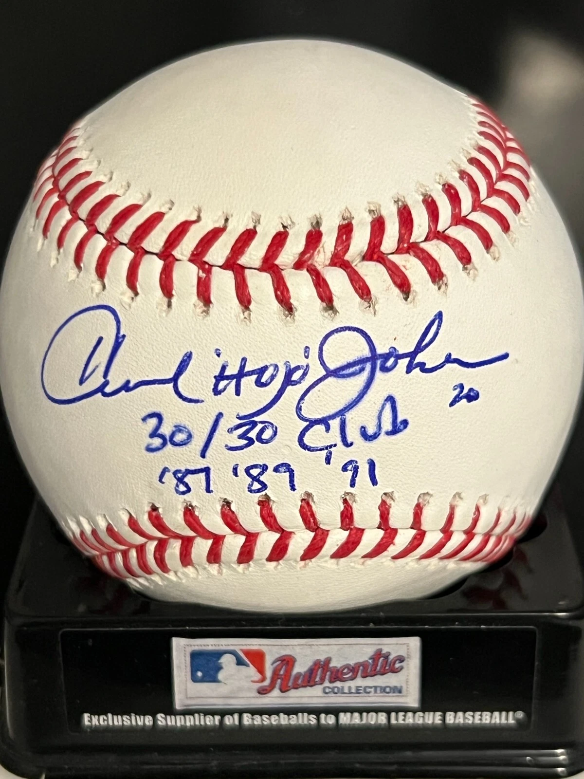 HOWARD JOHNSON  NEW YORK METS  30/30 CLUB 87,89,91  SIGNED OML BASEBALL