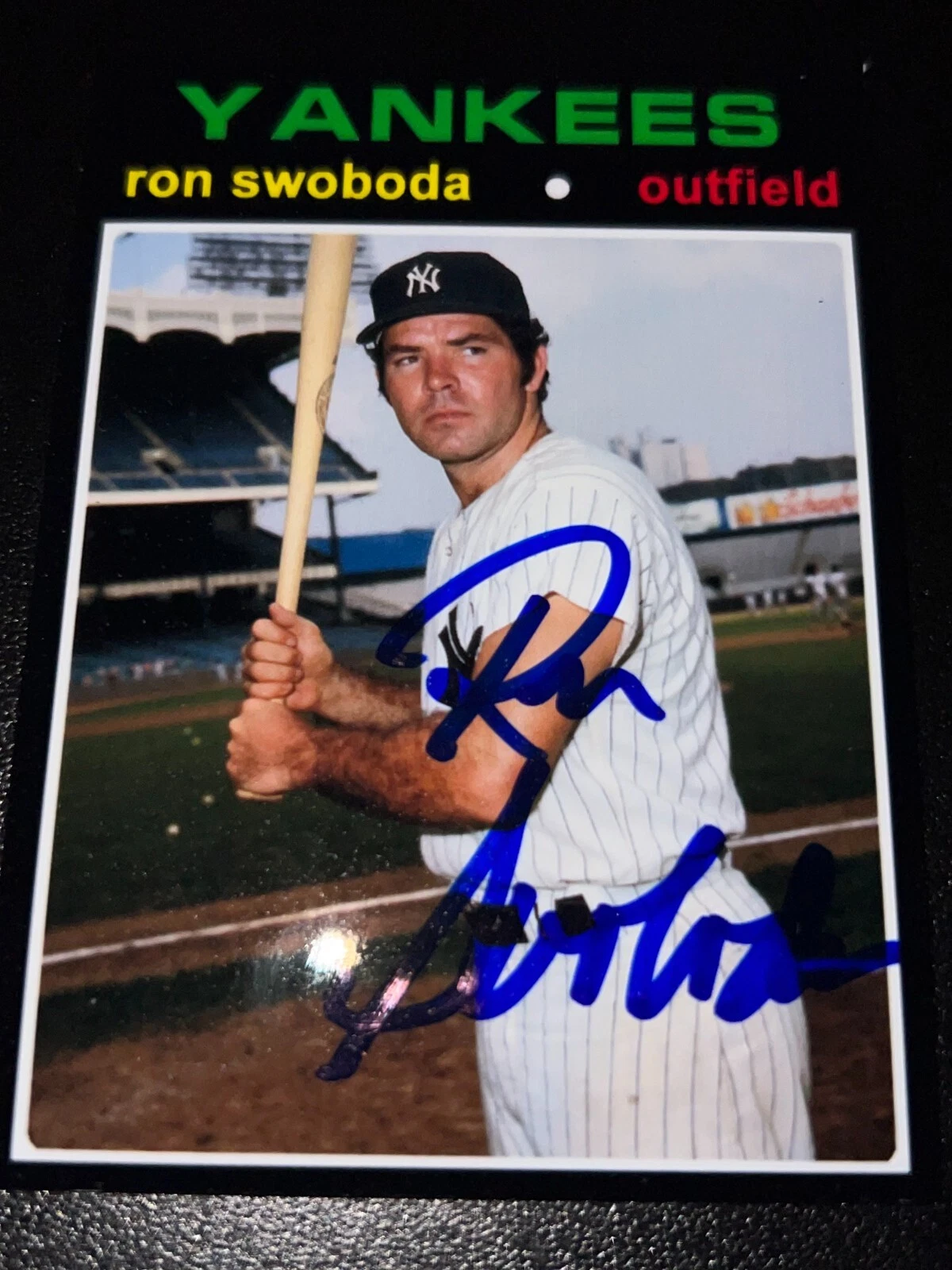 RON SWOBODA  NEW YORK YANKEES  SIGNED 1971  STYLE CUSTOM CARD