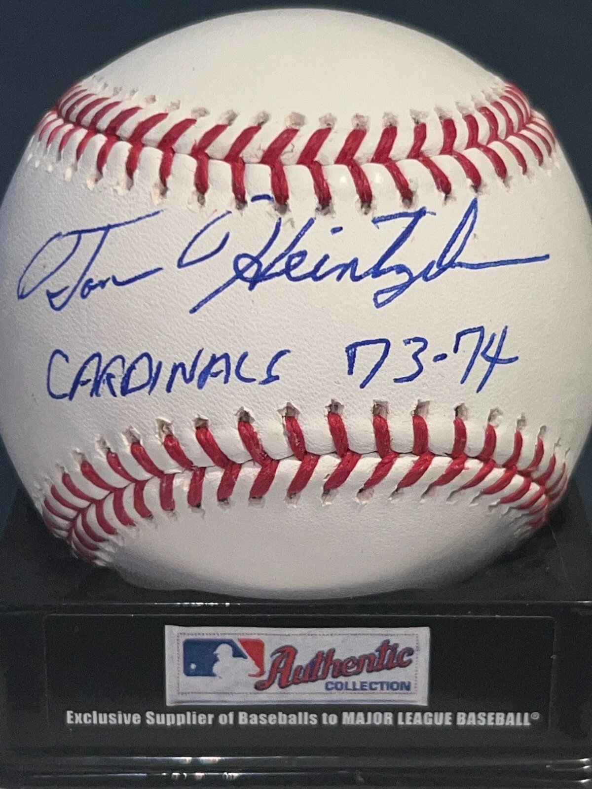 TOM HEINTZELMAN  ST. LOUIS CARDINALS 1973-74  SIGNED OML BASEBALL