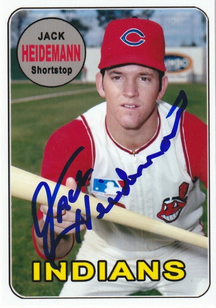 JACK HEIDEMANN  CLEVELAND INDIANS  SIGNED 1969 STYLE CUSTOM CARD