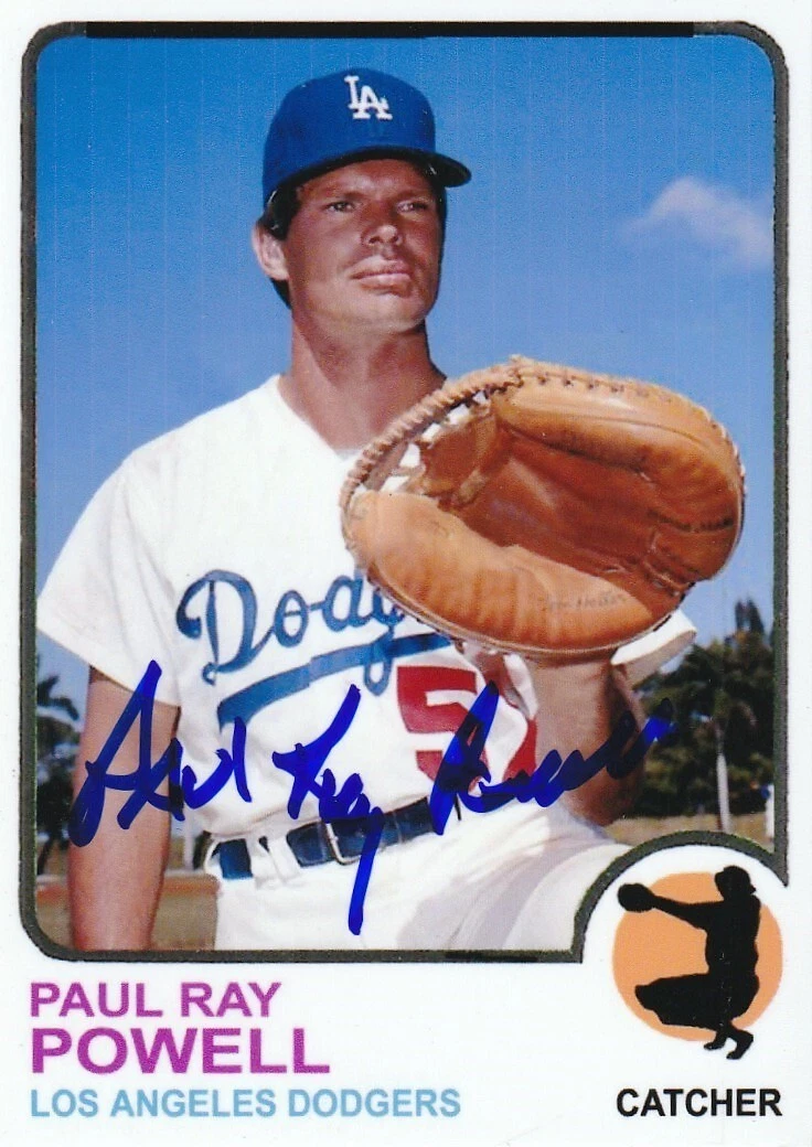PAUL RAY POWELL  LOS ANGELES DODGERS  SIGNED 1973 STYLE CUSTOM CARD