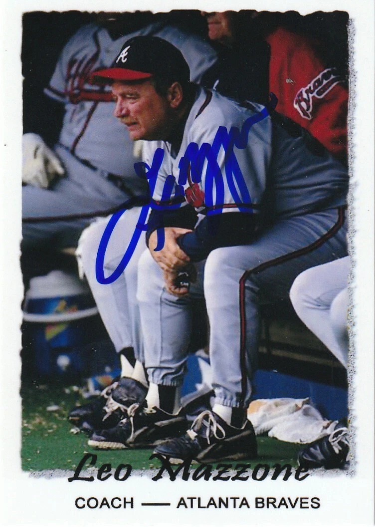 LEO MAZZONE  ATLANTA BRAVES  SIGNED 1995 STYLE CUSTOM CARD