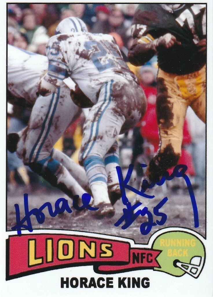 HORACE KING  DETROIT LIONS  SIGNED 1975 STYLE CUSTOM CARD