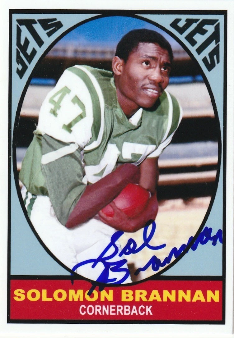 SOLOMON BRANNAN NEW YORK JETS  SIGNED 1967 STYLE CUSTOM CARD
