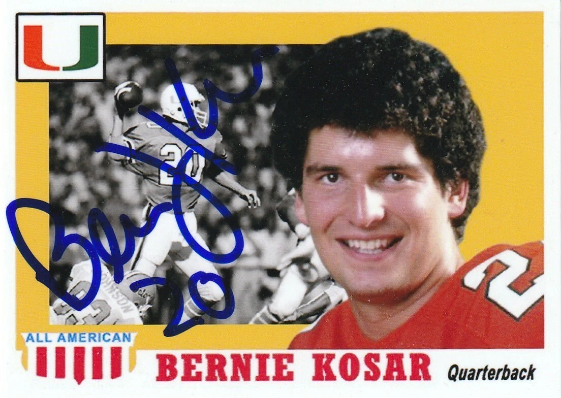 BERNIE KOSAR  MIAMI HURRICANES  SIGNED ALL AMERICAN STYLE CUSTOM CARD