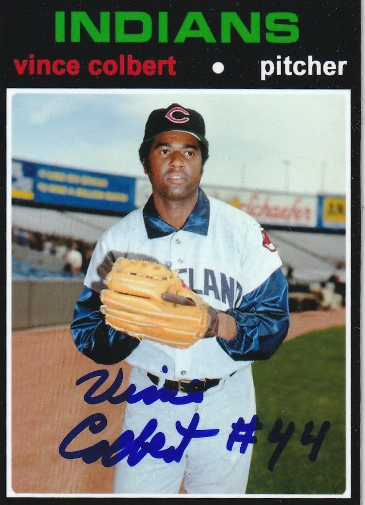 VINCE COLBERT  CLEVELAND INDIANS  SIGNED 1971 STYLE CUSTOM CARD
