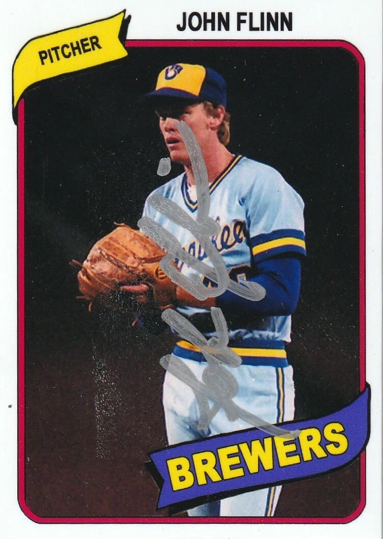 JOHN FLINN  MILWAUKEE BREWERS  1980 STYLE  SIGNED CUSTOM CARD