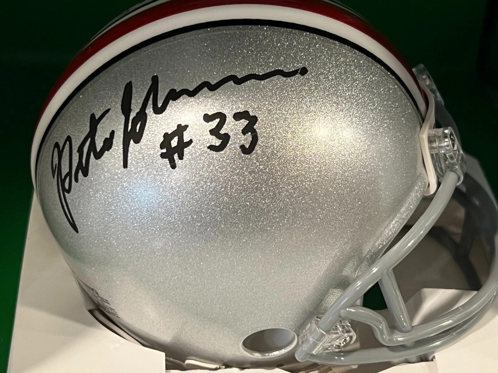 PETE JOHNSON  OHIO STATE BUCKEYES    SIGNED MINI HELMET