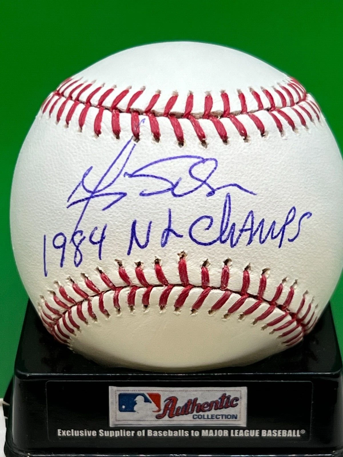LUIS SALAZAR SAN DIEGO PADRES 1984 NL CHAMPS  SIGNED OML BASEBALL