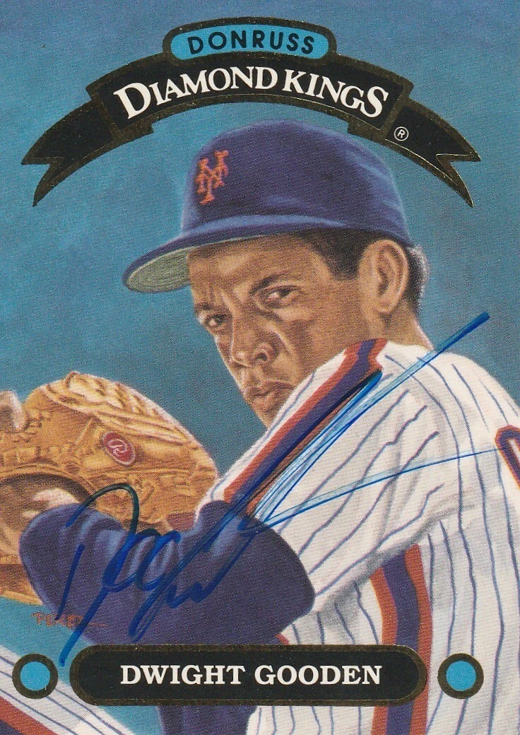 DWIGHT GOODEN  NEW YORK METS  SIGNED 1992 DONRUSS DIAMOND KING #DK15