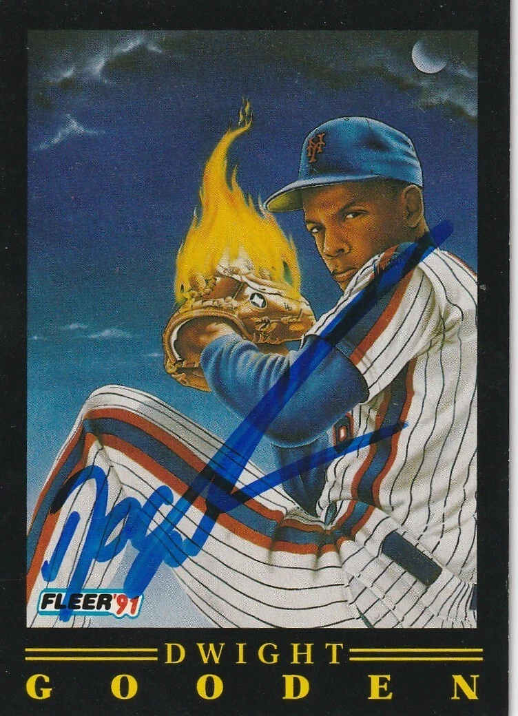 DWIGHT GOODEN  NEW YORK METS  1991 FLEER FLAME THROWER CARD #7