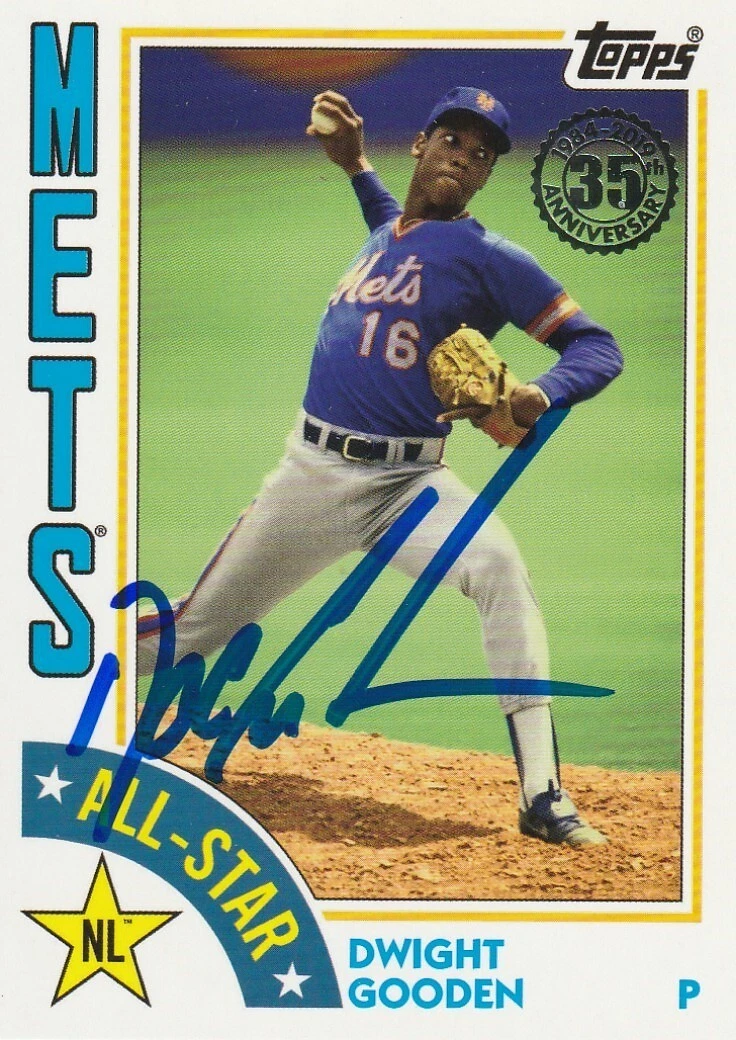DWIGHT GOODEN NEW YORK METS  SIGNED 2019 TOPPS ALL STAR  CARD #84AS-DG