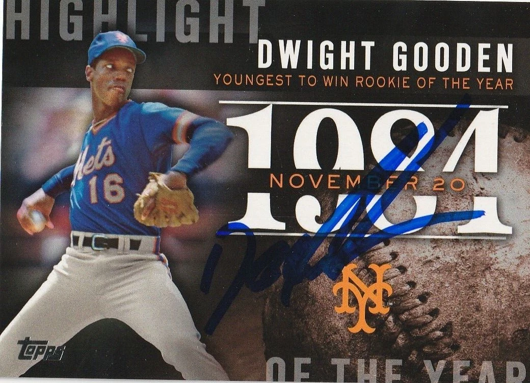 DWIGHT GOODEN NEW YORK METS  SIGNED 2015 TOPPS UPDATE HIGHLIGHT  #H-79