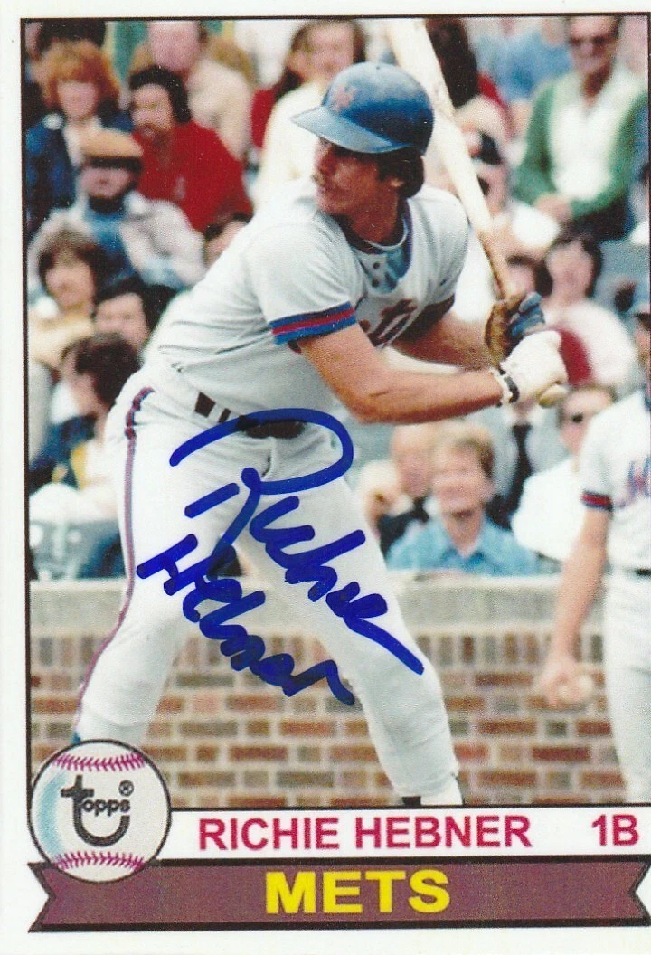 RITCHIE HEBNER  NEW YORK METS  SIGNED 1979 STYLE CUSTOM CARD