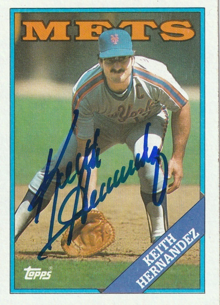 KEITH HERNANDEZ  NEW YORK METS  SIGNED 1988 TOPPS CARD #610