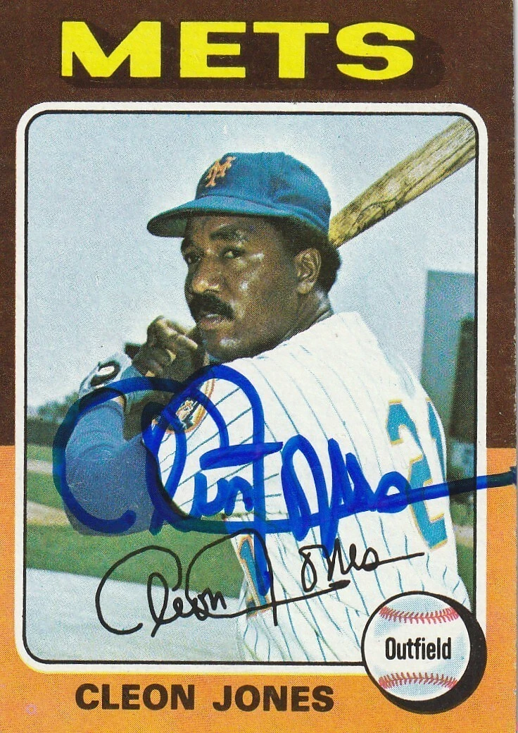 CLEON JONES NEW YORK METS SIGNED 1975  CARD #43