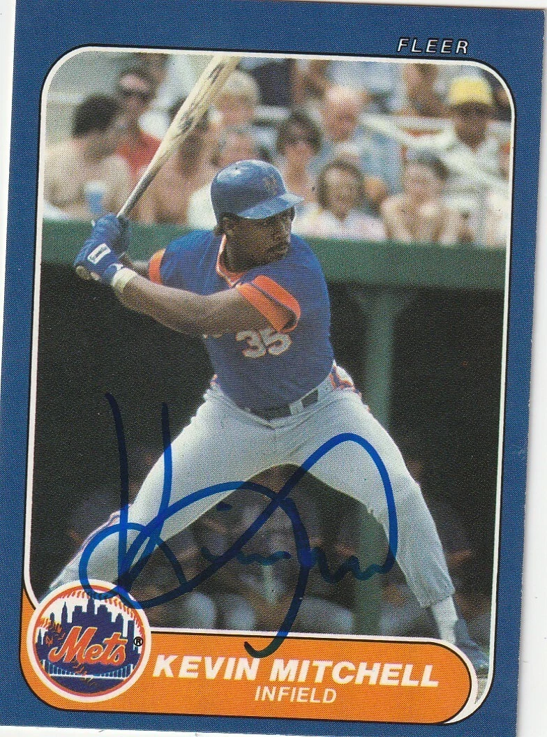 KEVIN MITCHELL  NEW YORK METS SIGNED 1986 FLEER UPDATE #U-76