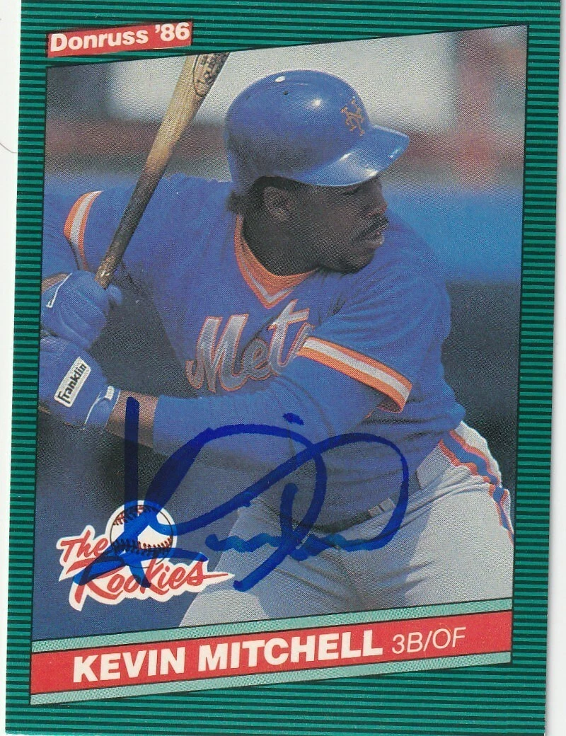 KEVIN MITCHELL  NEW YORK METS SIGNED 1986 DONRUSS RATED ROOKIES CARD #17