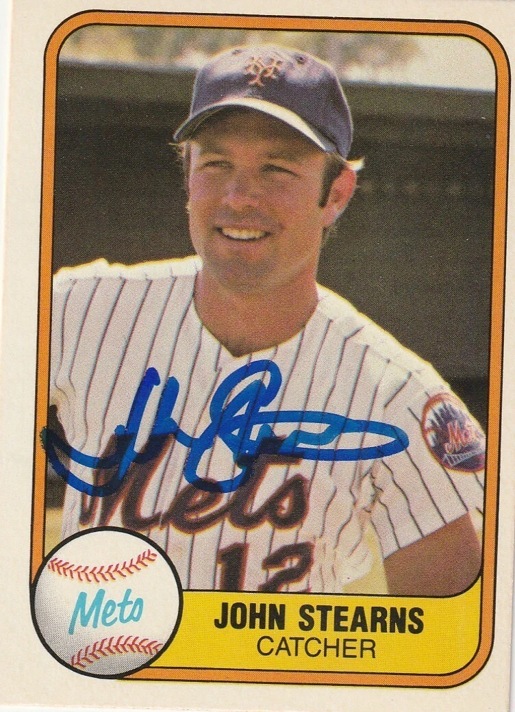 JOHN STEARNS  NEW YORK METS  SIGNED 1981 FLEER CARD #317
