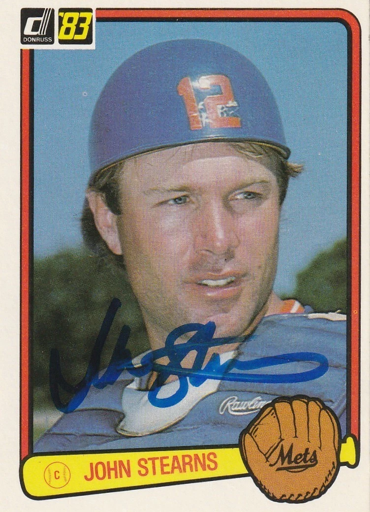 JOHN STEARNS  NEW YORK METS  SIGNED 1983 DONRUSS CARD #380