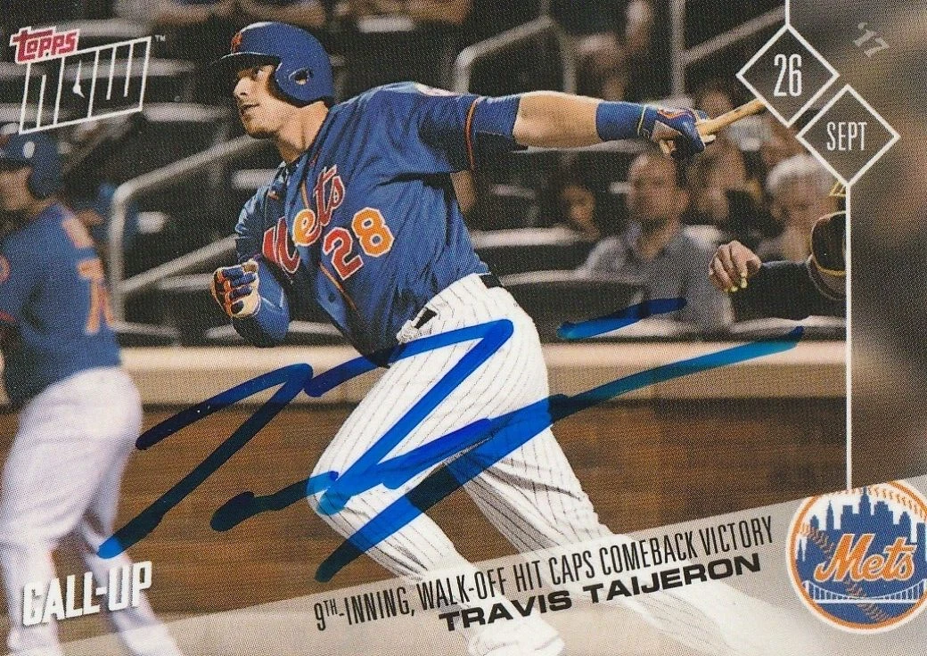 TRAVIS TAIJERON  NEW YORK METS  SIGNED 2017 TOPPS NOW CARD #659
