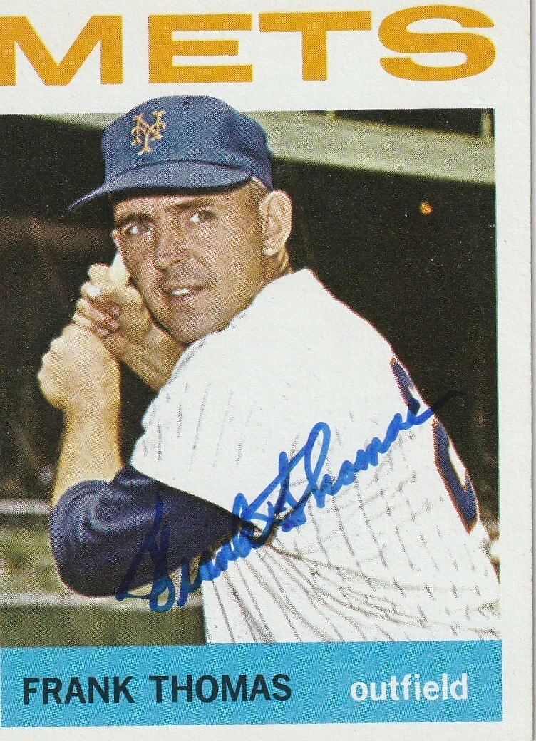 FRANK THOMAS  NEW YORK METS  SIGNED 1964 TOPPS CARD #345