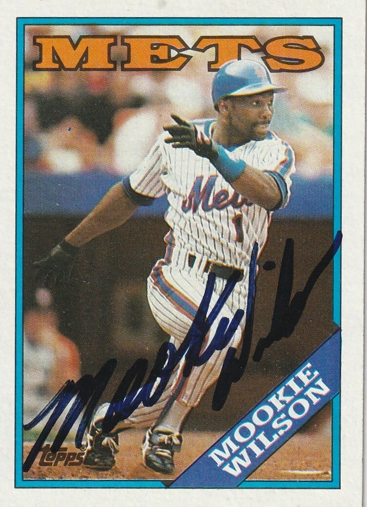 MOOKIE WILSON  NEW YORK METS  SIGNED 1988 TOPPS CARD #255