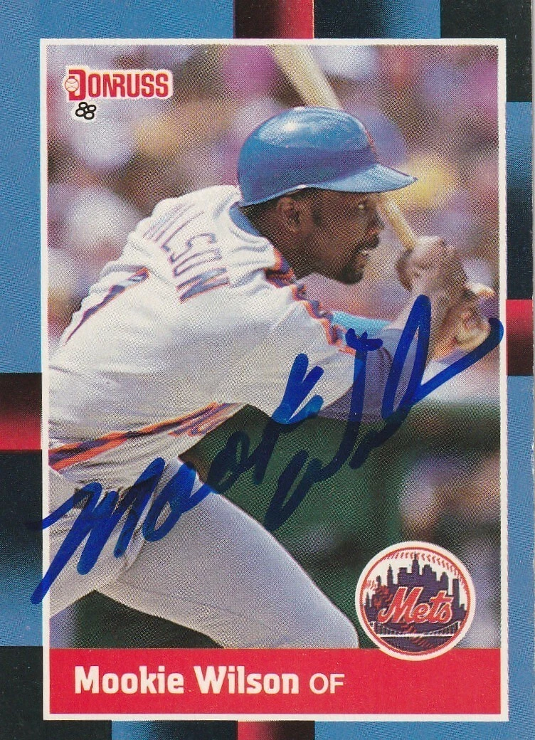 MOOKIE WILSON  NEW YORK METS  SIGNED 1988 DONRUSS CARD #652