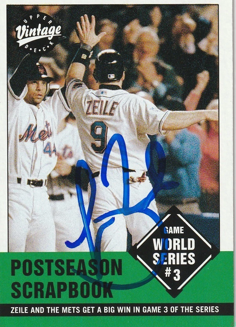 TODD ZEILE  NEW YORK METS  SIGNED 2001 UPPER DECK VINTAGE CARD #388