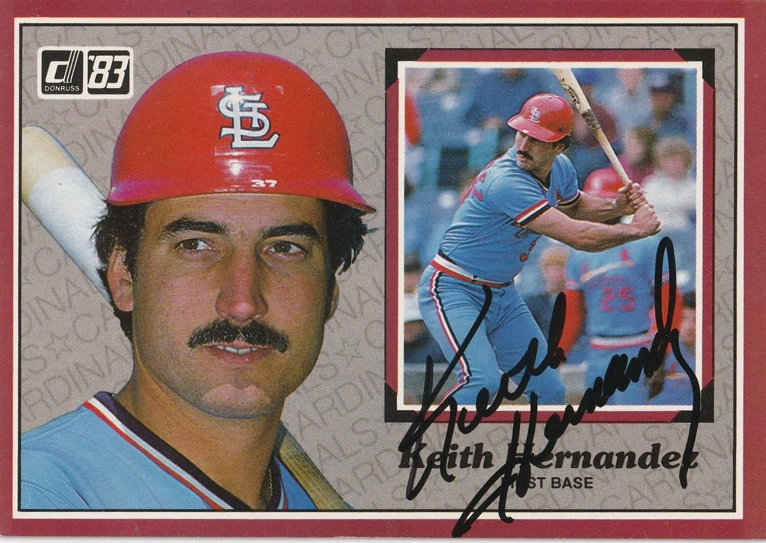 KEITH HERNANDEZ ST. LOUIS CARDINALS SIGNED 1983 DONRUSS ACTION ALL STAR CARD #20
