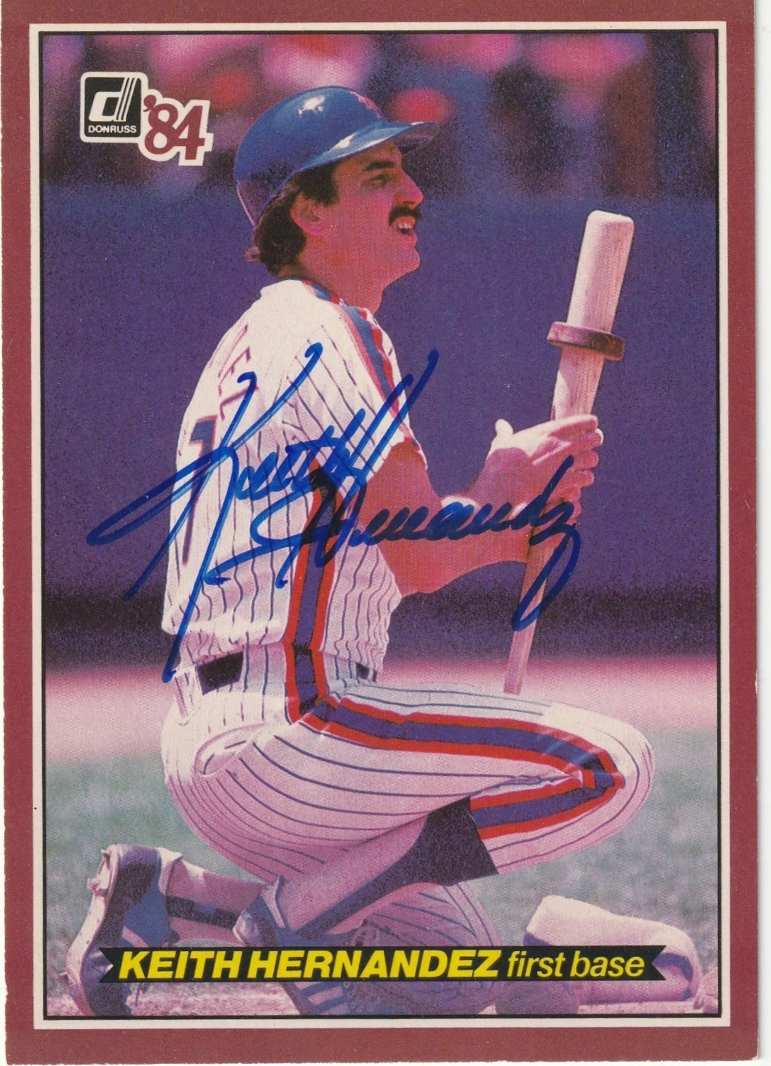 KEITH HERNANDEZ NEW YORK METS SIGNED 1984 DONRUSS ACTION ALL STAR CARD #23