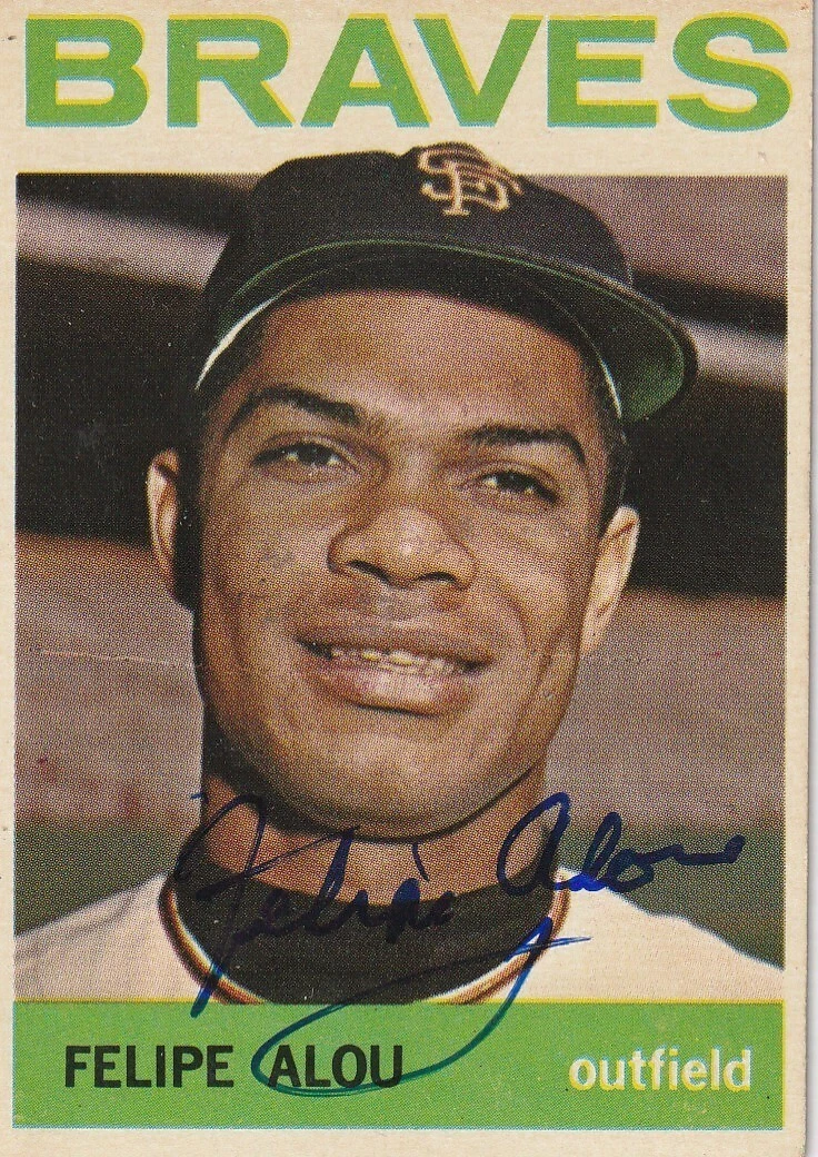 FELIPE ALOU  MILWAUKEE BRAVES  SIGNED 1964 TOPPS CARD #65
