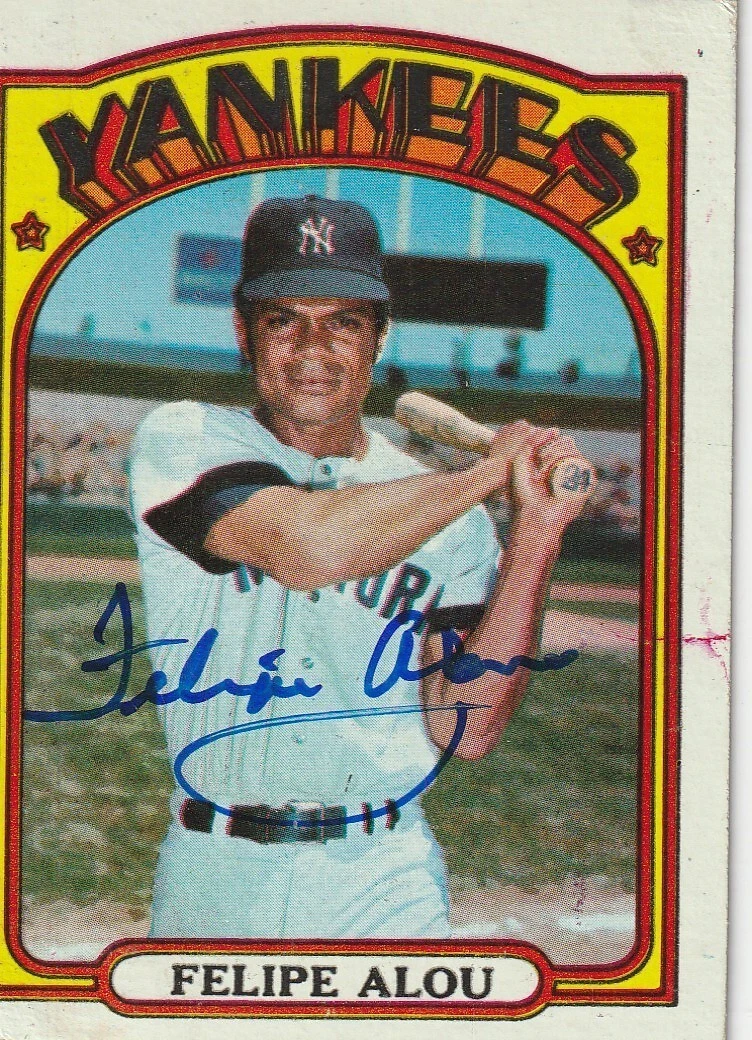FELIPE ALOU  NEW YORK YANKEES  SIGNED 1972 TOPPS CARD #263
