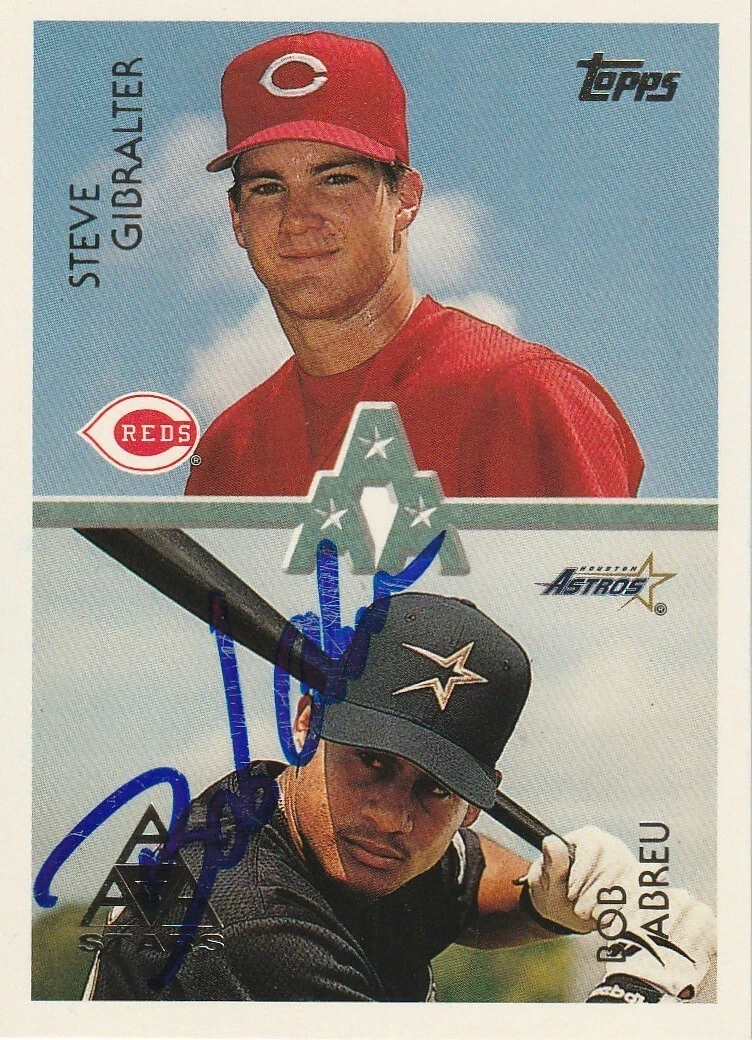 BOBBY ABREU  HOUSTON ASTROS  SIGNED 1996 TOPPS CARD #101